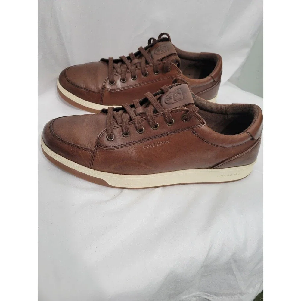 Cole Haan Men's Leather Vartan Sport Ox Sneakers  Size 11.5 M Brown